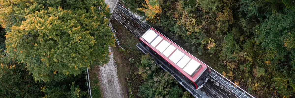 Mendel funicular from above